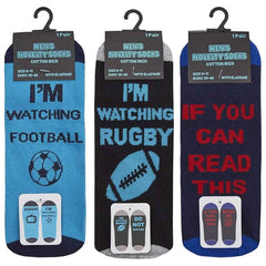 Men's Slogan Socks Pack Of 3 Reinforced Heel Toe Cushioned Footbed Durable