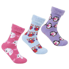 Women's Non Slip Thermal Bed Socks Slipper Socks With Silicone Grips UK Size 4