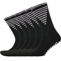 3 Pairs Black Anti Slip Football Grip Socks For Men's Sports Socks For Gym UK 6-8