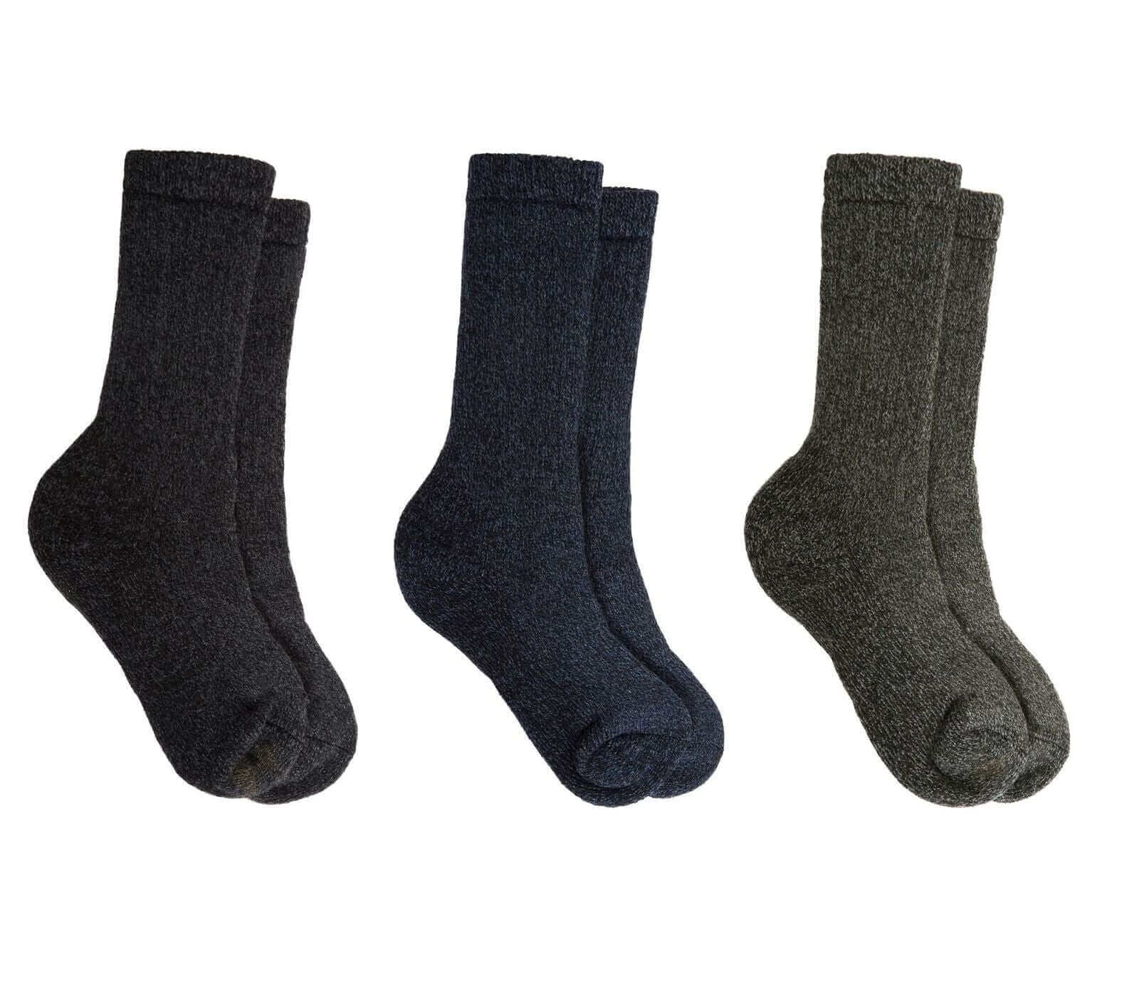 Men's Merino Wool Thermal Hiking Boot Socks 3 Pairs Reinforced Heel And Toe