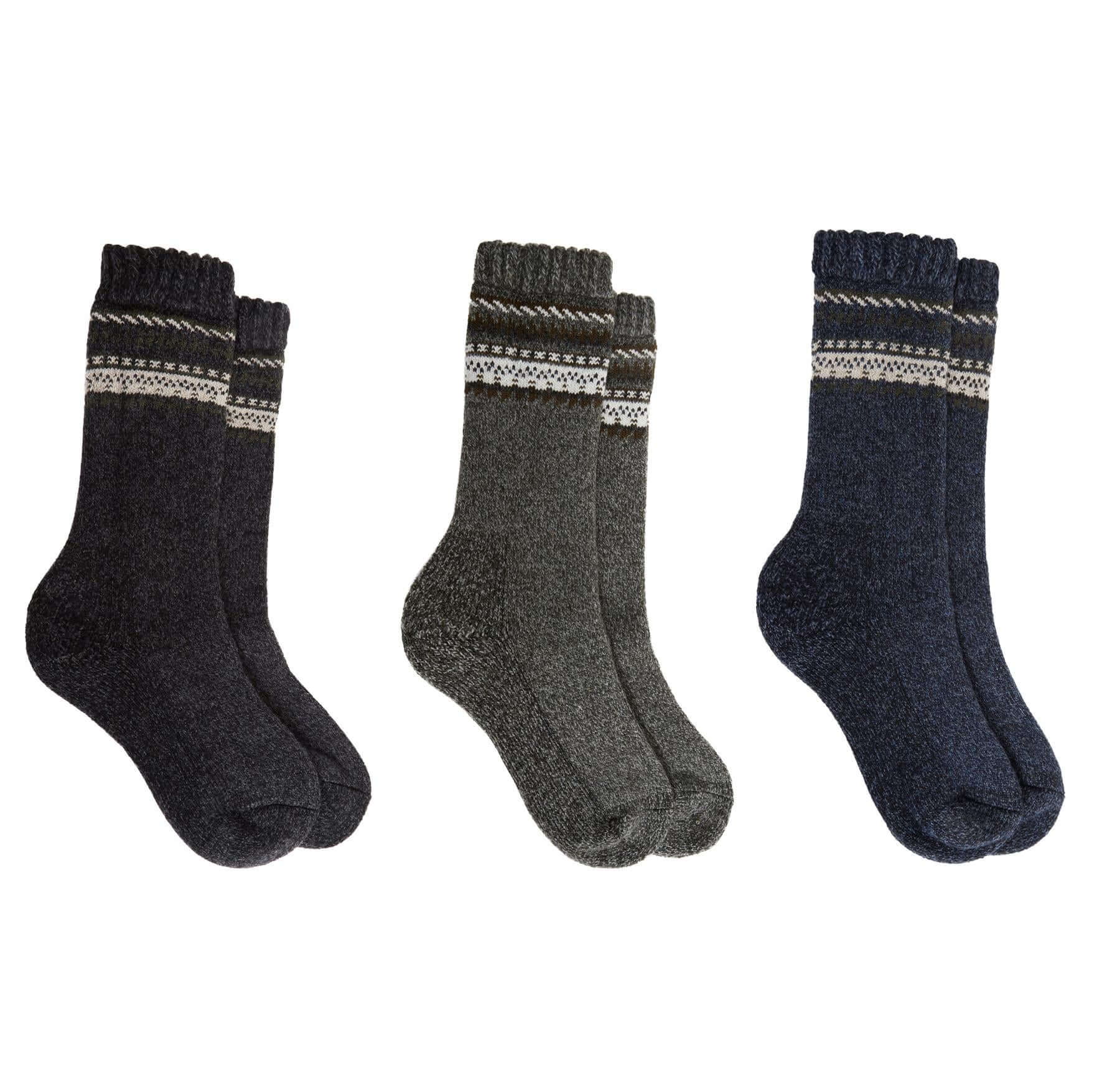 Men's Merino Wool Thermal Hiking Boot Socks 3 Pairs Reinforced Heel And Toe