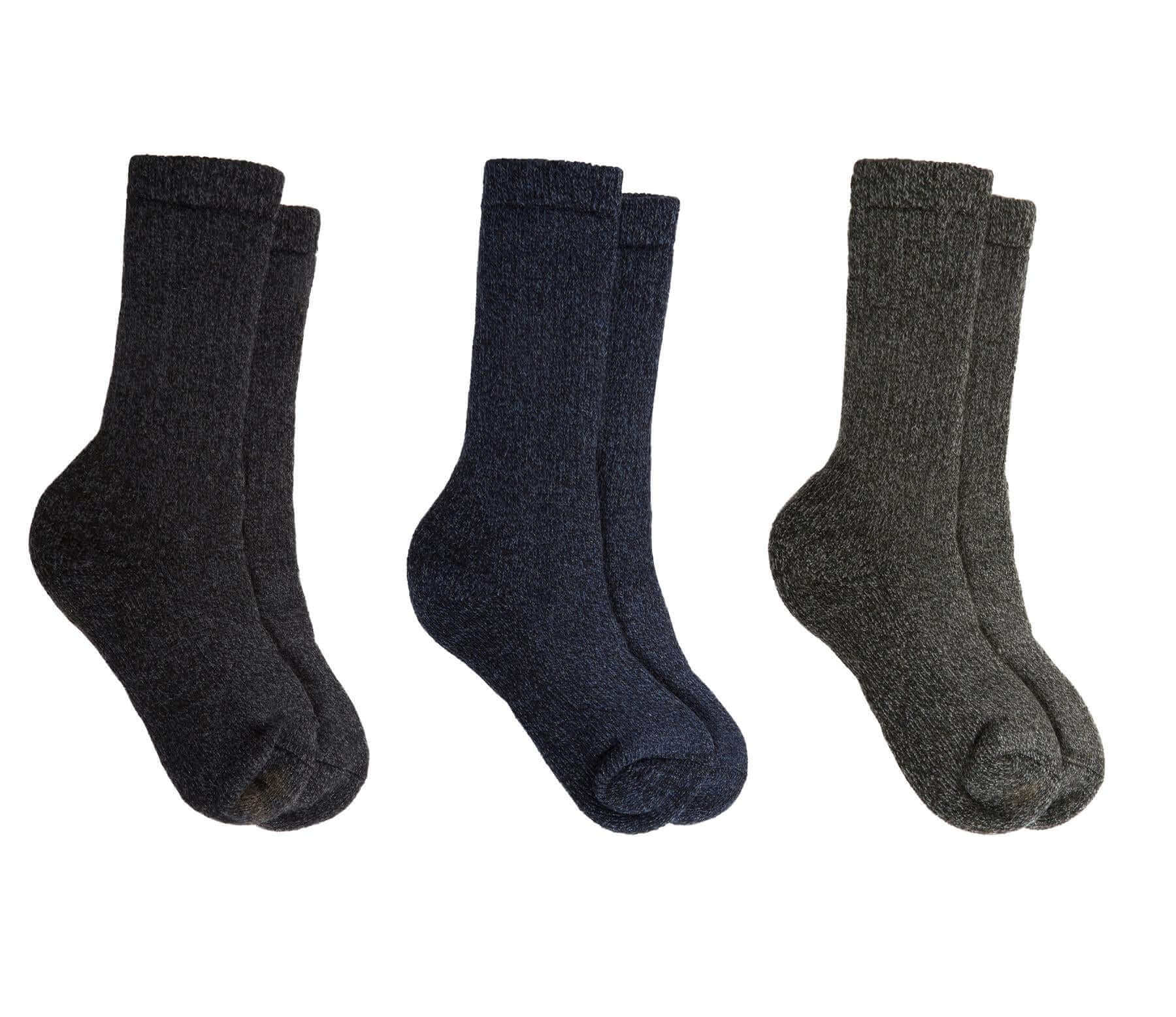 Men's Merino Wool Thermal Hiking Boot Socks 3 Pairs Reinforced Heel And Toe