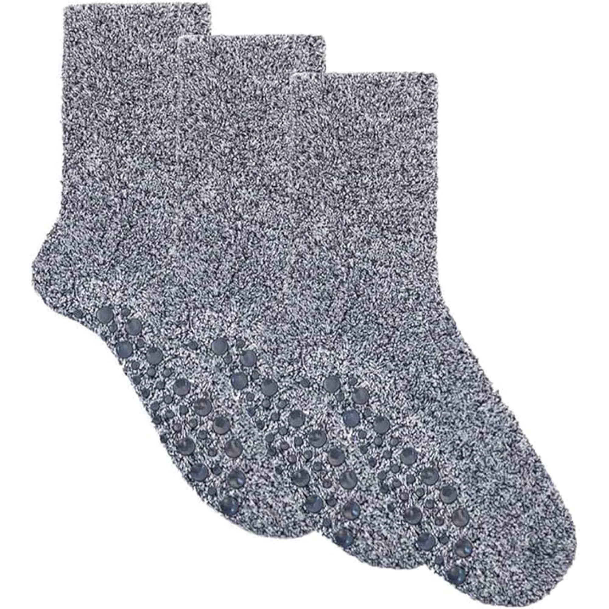 Men's Slipper Socks 3 Pairs Non-Skid Winter Fleece-Lined Gripper Socks
