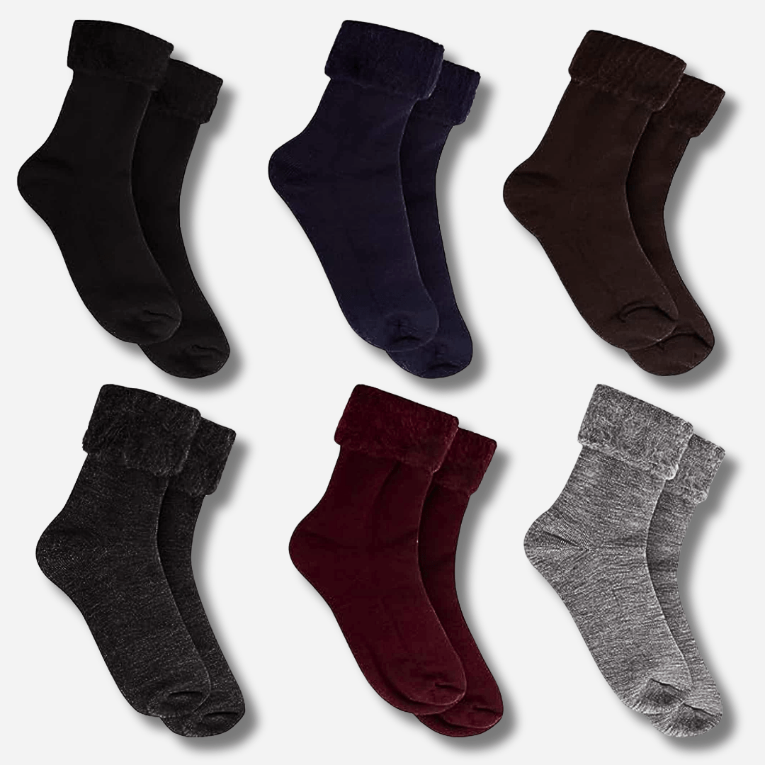 Men's Thermal Fluffy Bed Socks 6 Pairs Ultra Soft Insulated Warm Lounging