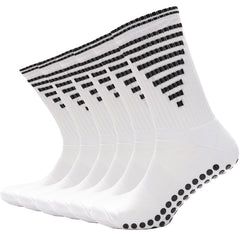 White Anti Slip Football Grip Socks For Men 3 Pairs Ideal For Gym Running Yoga