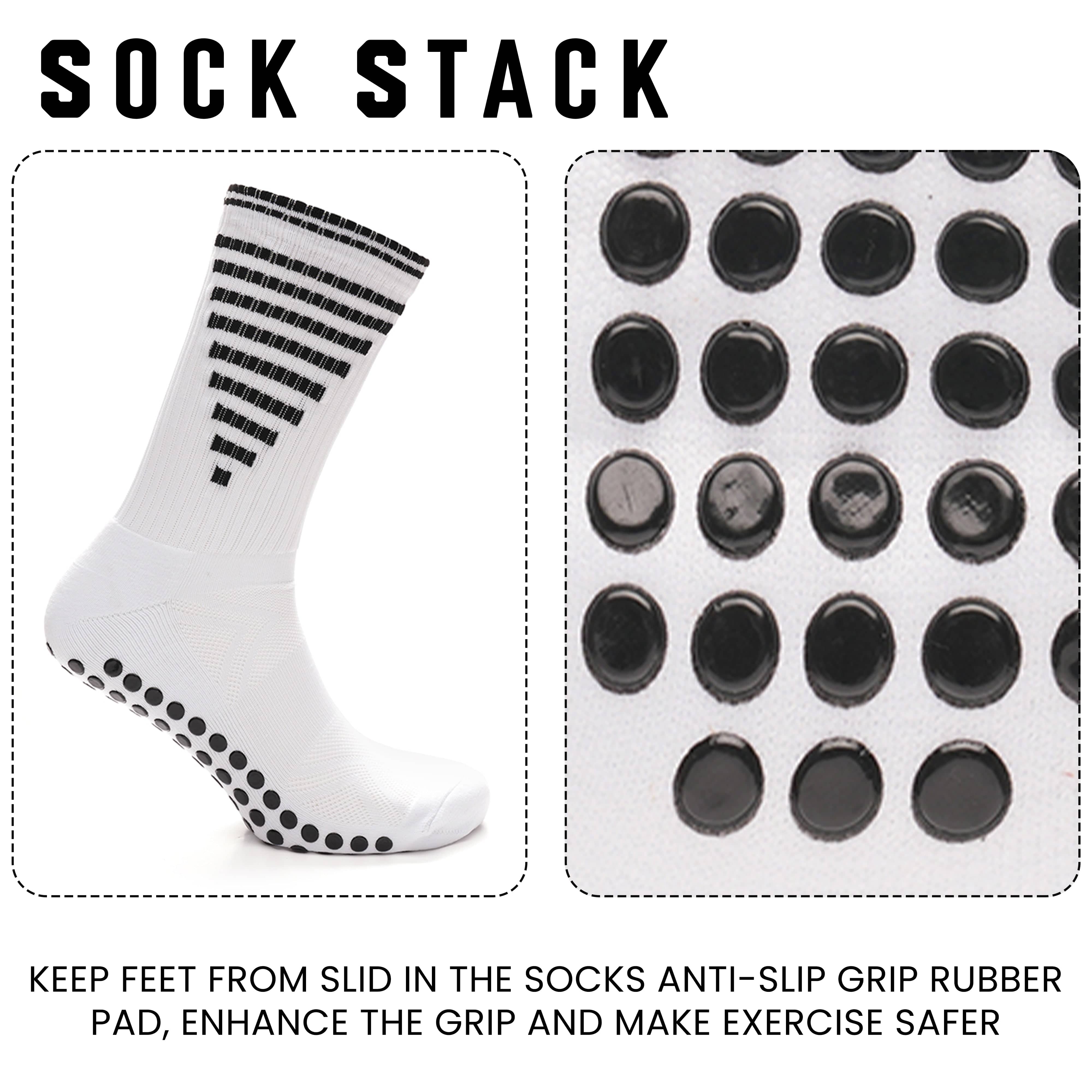 White Anti Slip Football Grip Socks For Men 3 Pairs Ideal For Gym Running Yoga