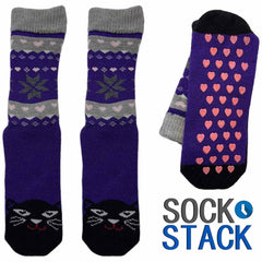 Women's Thermal Slipper Socks 3 Pairs Animal Designs Polar Bears And Kittens