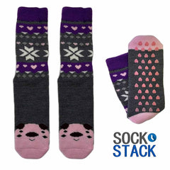 Women's Thermal Slipper Socks 3 Pairs Animal Designs Polar Bears And Kittens