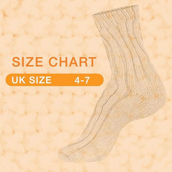 3 Pairs Women's Alpaca Wool Socks Natural Thermal Winter Boot Socks Non Slip