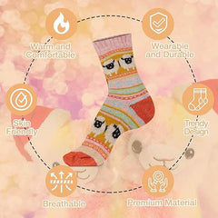 3 Pairs Women's Alpaca Wool Socks Natural Thermal Winter Boot Socks Non Slip
