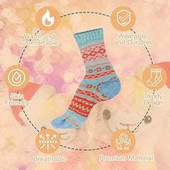 3 Pairs Women's Alpaca Wool Socks Natural Thermal Winter Boot Socks Non Slip