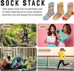 3 Pairs Women's Alpaca Wool Socks Natural Thermal Winter Boot Socks Non Slip
