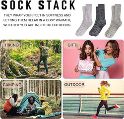 3 Pairs Women's Alpaca Wool Socks Natural Thermal Winter Boot Socks Non Slip