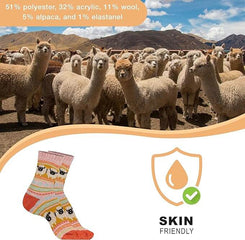 3 Pairs Women's Alpaca Wool Socks Natural Thermal Winter Boot Socks Non Slip