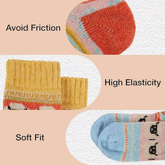 3 Pairs Women's Alpaca Wool Socks Natural Thermal Winter Boot Socks Non Slip