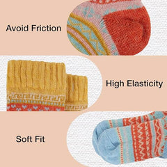3 Pairs Women's Alpaca Wool Socks Natural Thermal Winter Boot Socks Non Slip