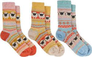3 Pairs Women's Alpaca Wool Socks Natural Thermal Winter Boot Socks Non Slip