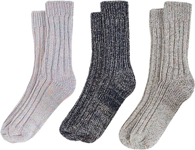 3 Pairs Women's Alpaca Wool Socks Natural Thermal Winter Boot Socks Non Slip