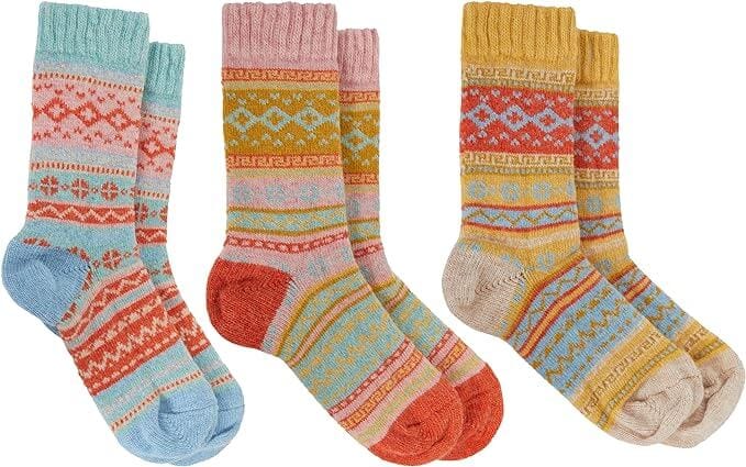 3 Pairs Women's Alpaca Wool Socks Natural Thermal Winter Boot Socks Non Slip