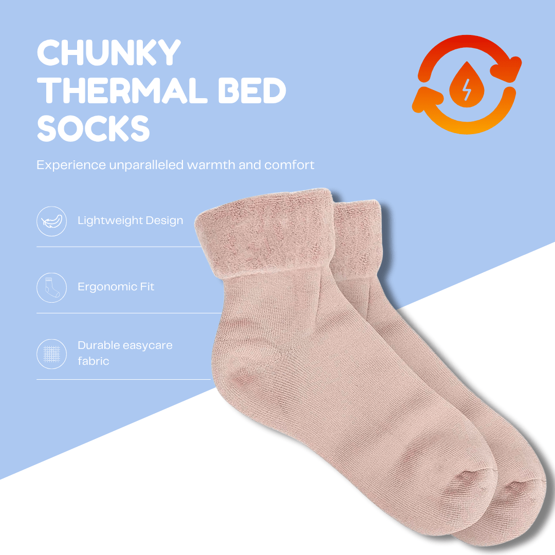 Women's Thermal Bed Socks 3 Pairs Slipper Socks UK Size 4-7 Super Soft