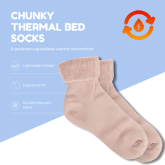 Women's Thermal Bed Socks 3 Pairs Slipper Socks UK Size 4-7 Super Soft