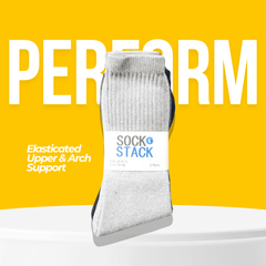 30 Pairs Men's Cotton Rich Performance Sport Socks UK 6-11 Black Grey White