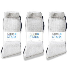 Men's Cotton Rich Performance Sport Socks 15 Pairs UK 6-11 Black Grey White