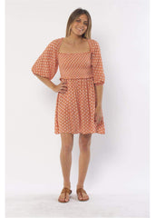 In The Grove Smocked Long-Sleeve Mini Dress
