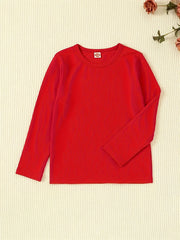 Girls' Soft Knit Long-Sleeve T-Shirt – Versatile & Comfortable