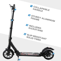 HOMCOM Foldable Kick Scooter – Adjustable Height, Double Suspension & Dual Brakes