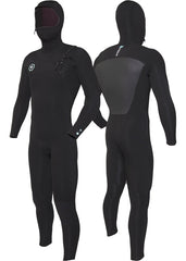 Vissla Men's 7 Seas 5/4/3mm Hooded Chest Zip Wetsuit, Full Suit