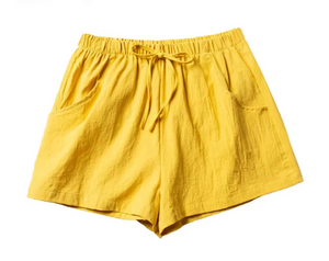 Women's Cotton Linen High-Waist Shorts – Breathable Casual Summer Wear