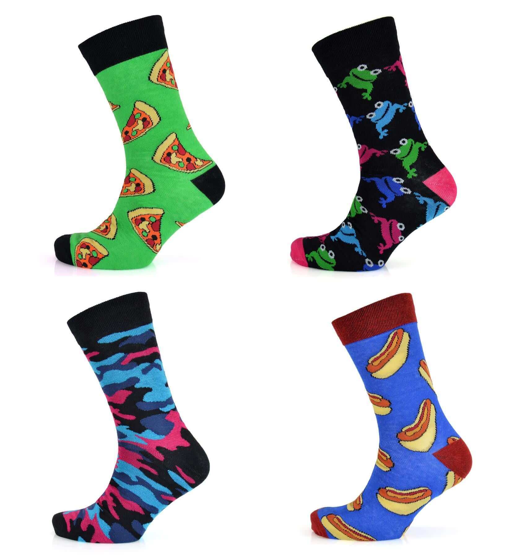 4 Pack Men's Christmas Socks Cotton Rich Novelty Festive Designs UK 6-11 EUR