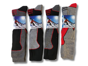 Men's Thermal Ski Snowboard Socks 4 Pack Knee High Insulated Winter Hiking