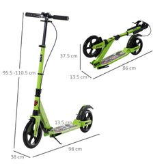 HOMCOM Folding Kick Scooter – Dual Brake, Dual Suspension & Adjustable Handlebar