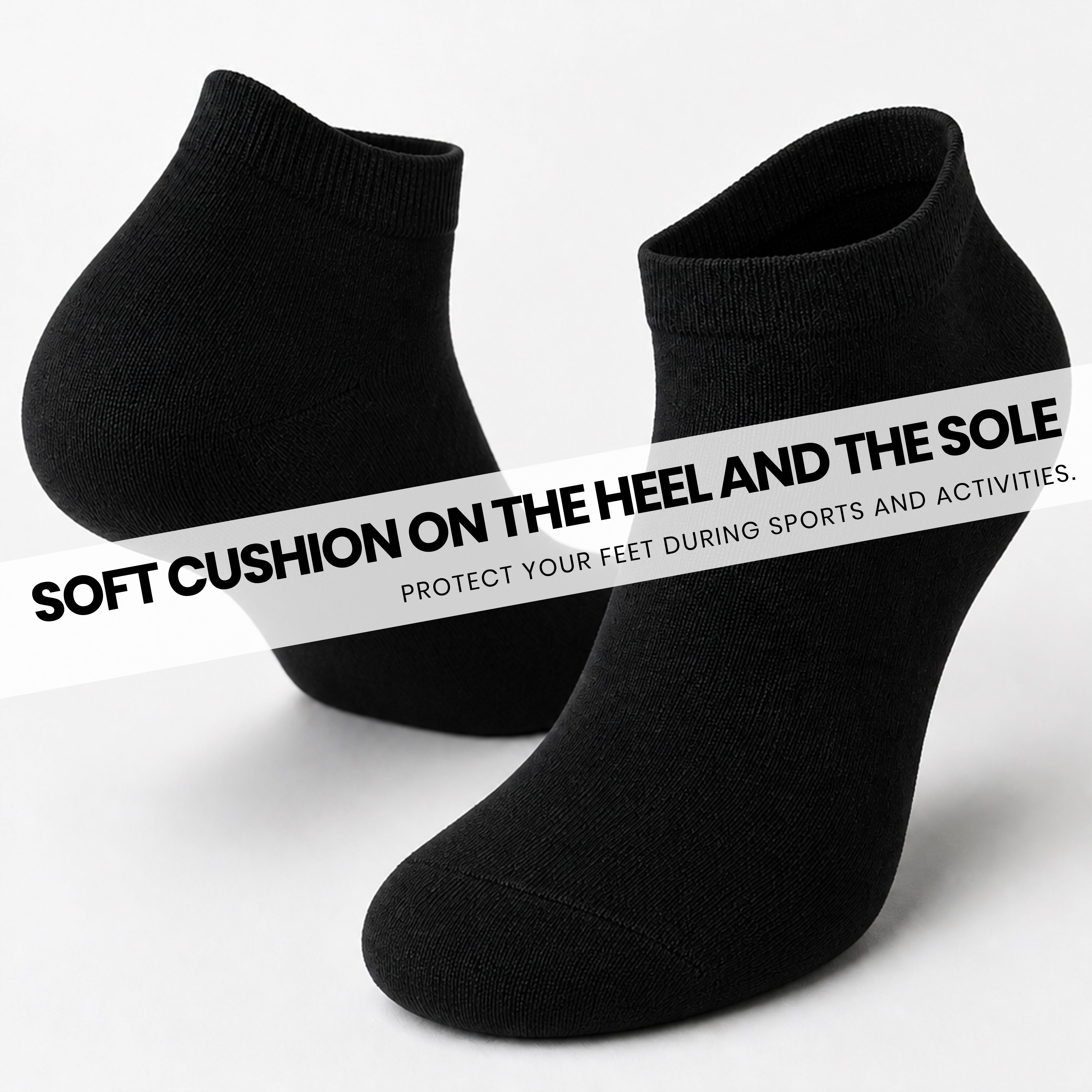 Men's Trainer Socks 6 Pairs Lightweight Cotton Blend Ankle With Arch Support