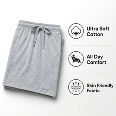 Men's Cotton Lounge Shorts Stretchable 2 Pack Black Navy Grey Durable