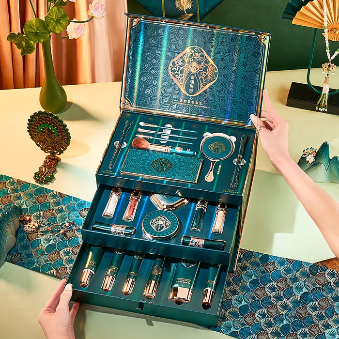 23-Piece Sparrow Feather Yuerong Makeup Set, Ancient Charm Beauty Collection, Que Ling Yuerong Ancient Charm Beauty Set