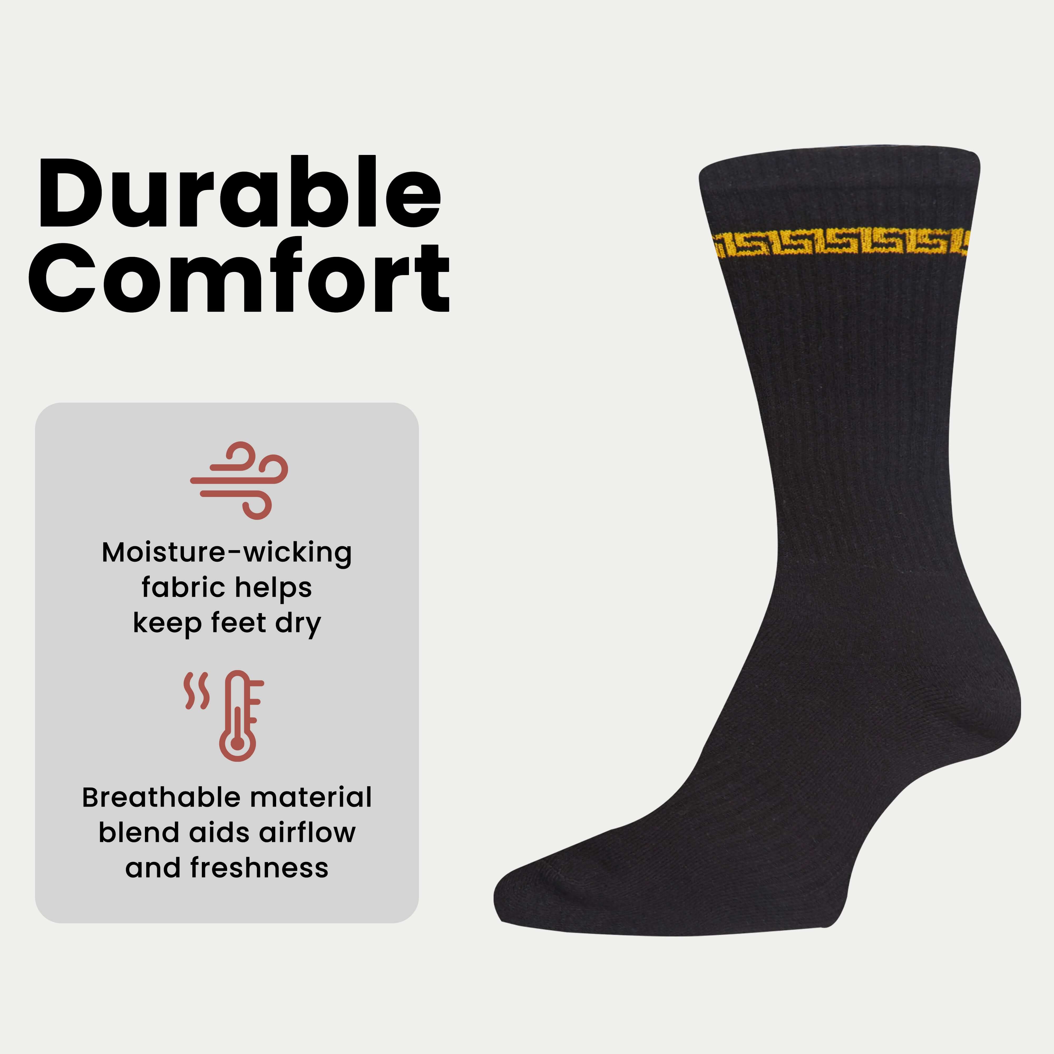 5 Pack Men's Sparta Greek Design Sport Socks Cotton Durable Blend For Sports
