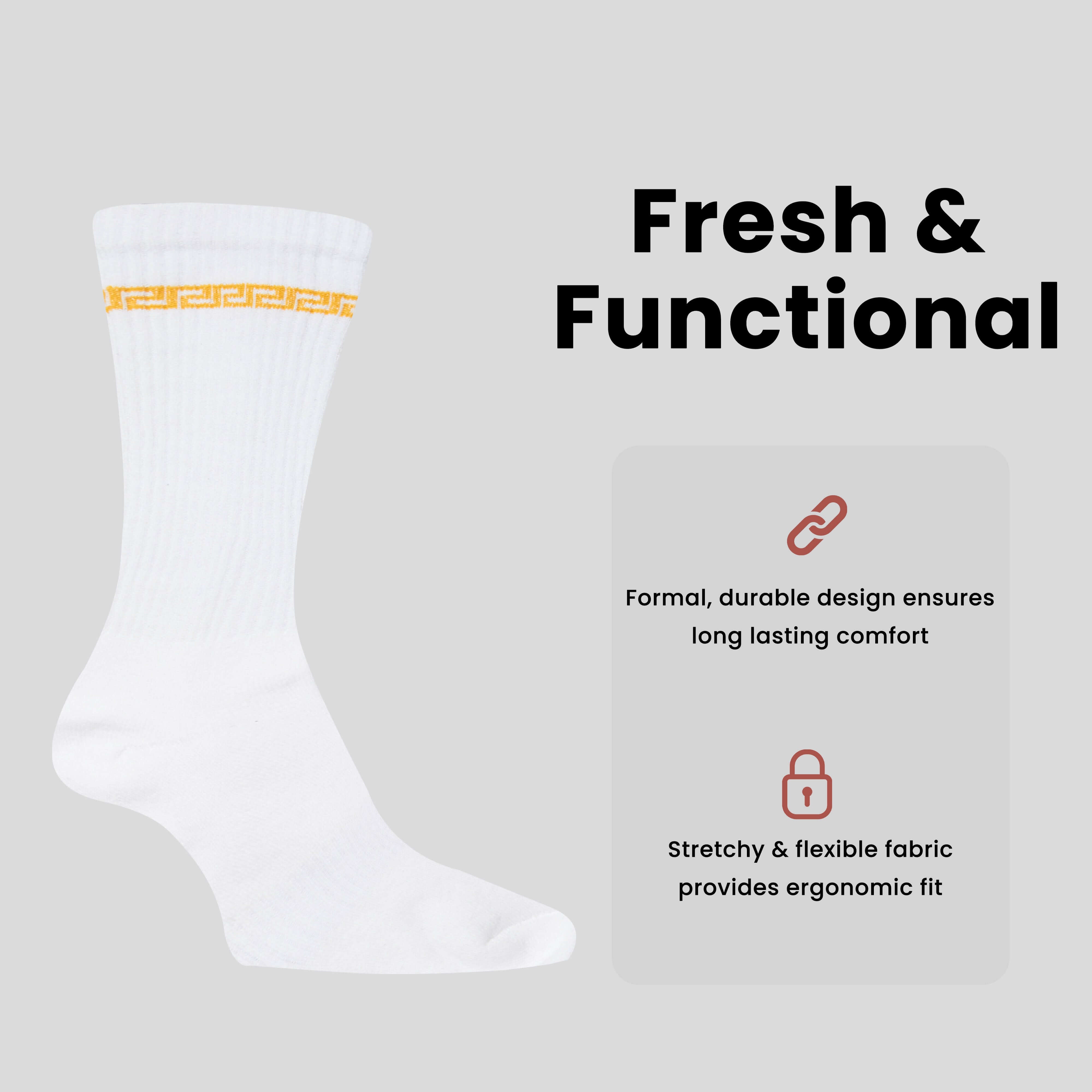 5 Pack Men's Sparta Greek Design Sport Socks Cotton Durable Blend For Sports