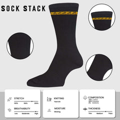 5 Pack Men's Sparta Greek Design Sport Socks Cotton Durable Blend For Sports