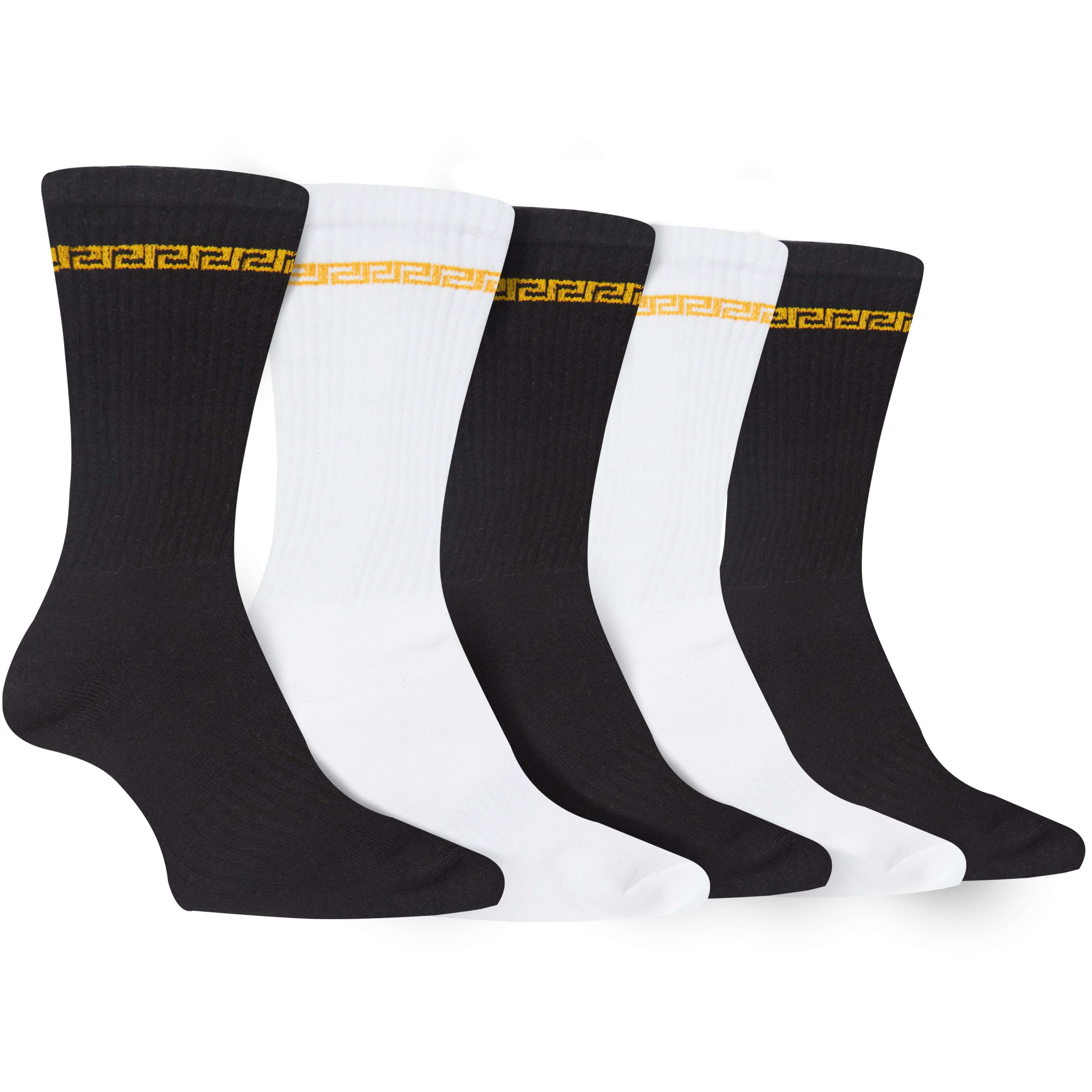 5 Pack Men's Sparta Greek Design Sport Socks Cotton Durable Blend For Sports
