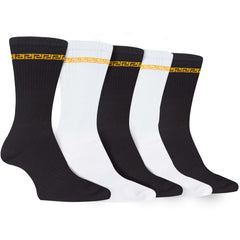 5 Pack Men's Sparta Greek Design Sport Socks Cotton Durable Blend For Sports