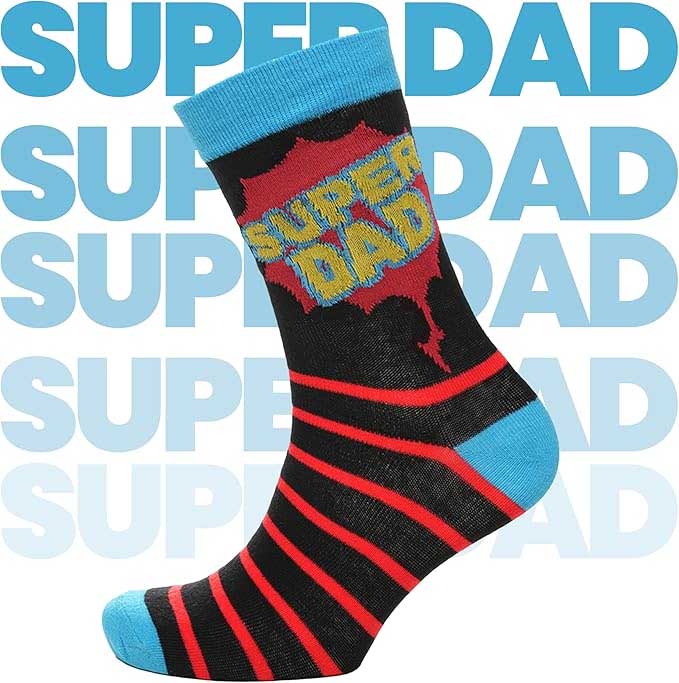 Men's Cotton Rich Novelty Dad Socks 5 Pack Colorful Breathable Crew Length Gift