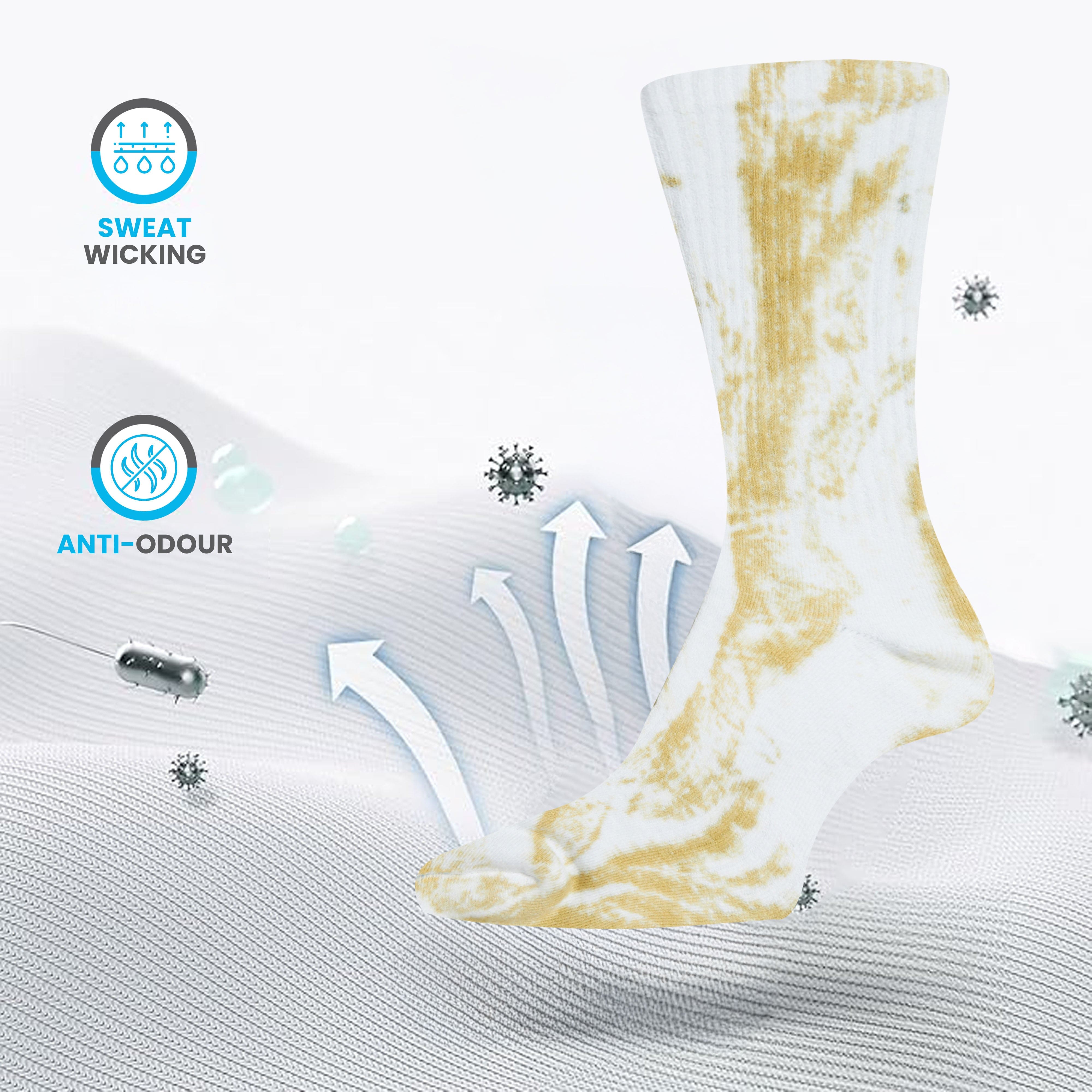 Sport Socks 5 Pack Tie Dye Cotton Durable Blend Unisex Casual