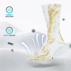 Sport Socks 5 Pack Tie Dye Cotton Durable Blend Unisex Casual