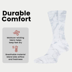 Sport Socks 5 Pack Tie Dye Cotton Durable Blend Unisex Casual