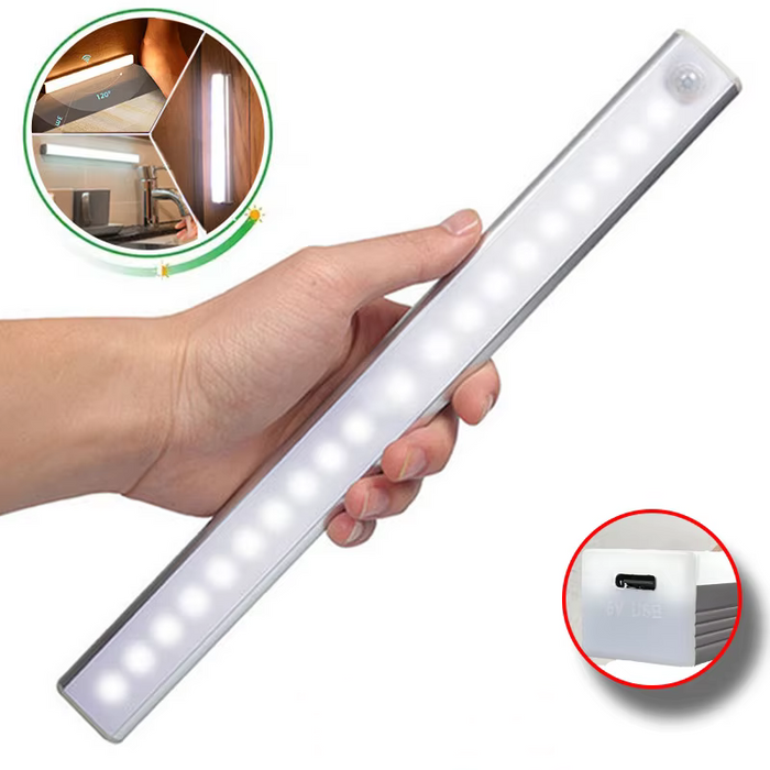 Wireless Motion Sensor LED Light, Rechargeable Night Light for Cabinets & Staircases