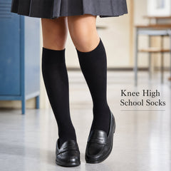 Girls' Long School Socks 12 Pairs Cotton Rich Sculpted Heels And Toes