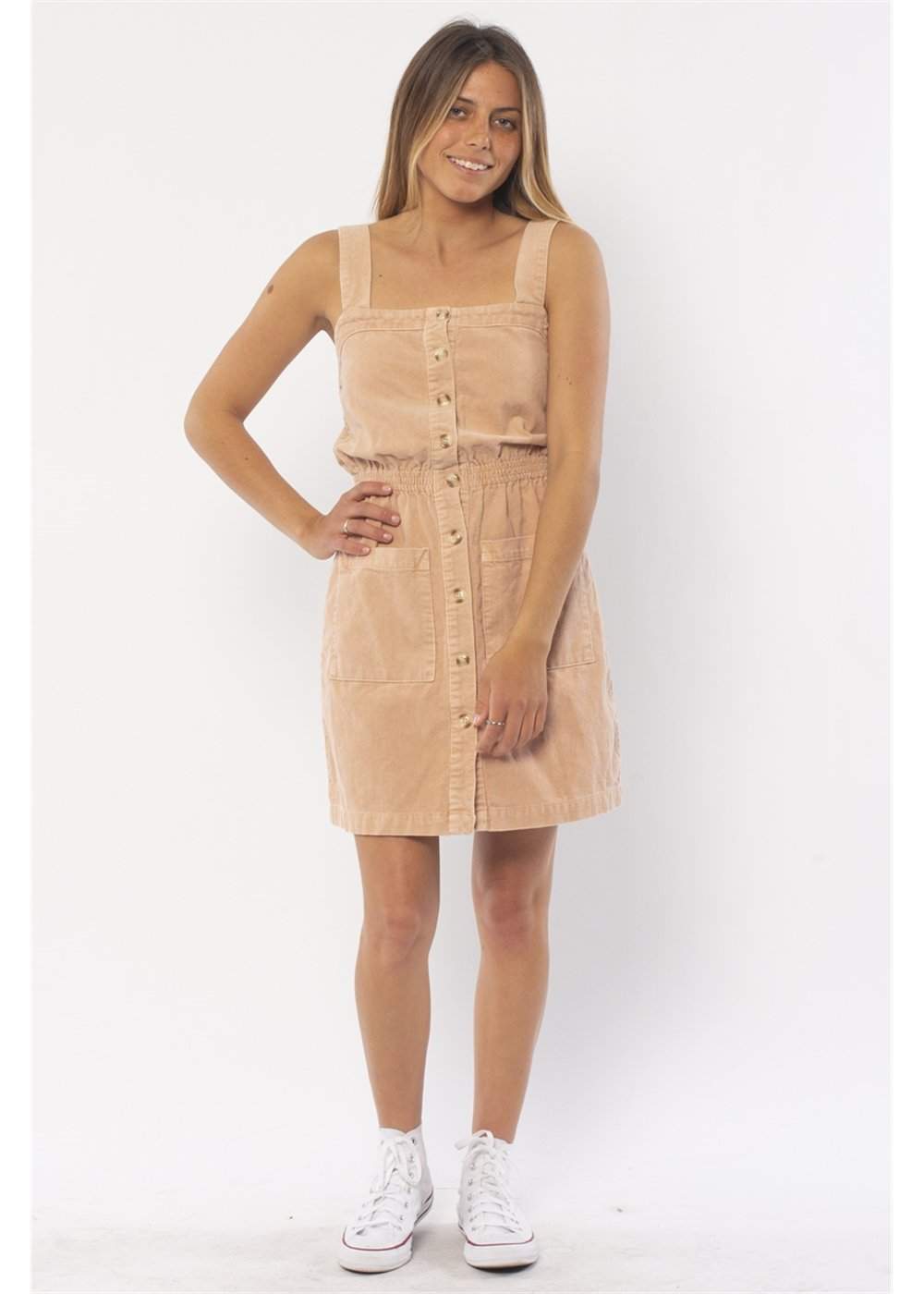 Daisy Fields Corduroy Tank Dress with Patch Pockets